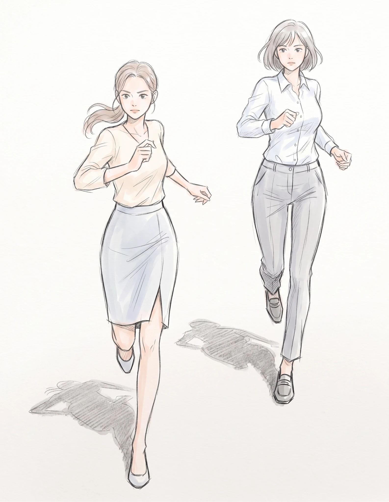 러프 스케치 — 오피스 여성